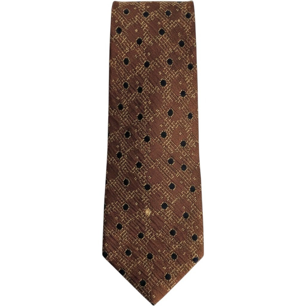 Canali Silk Tie Mens OS Polka Dot Geometric‎ Made in Italy Quiet Luxury Vintage